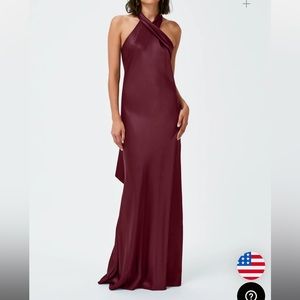 Galantis London SATIN PANDORA DRESS - ROSEWOOD